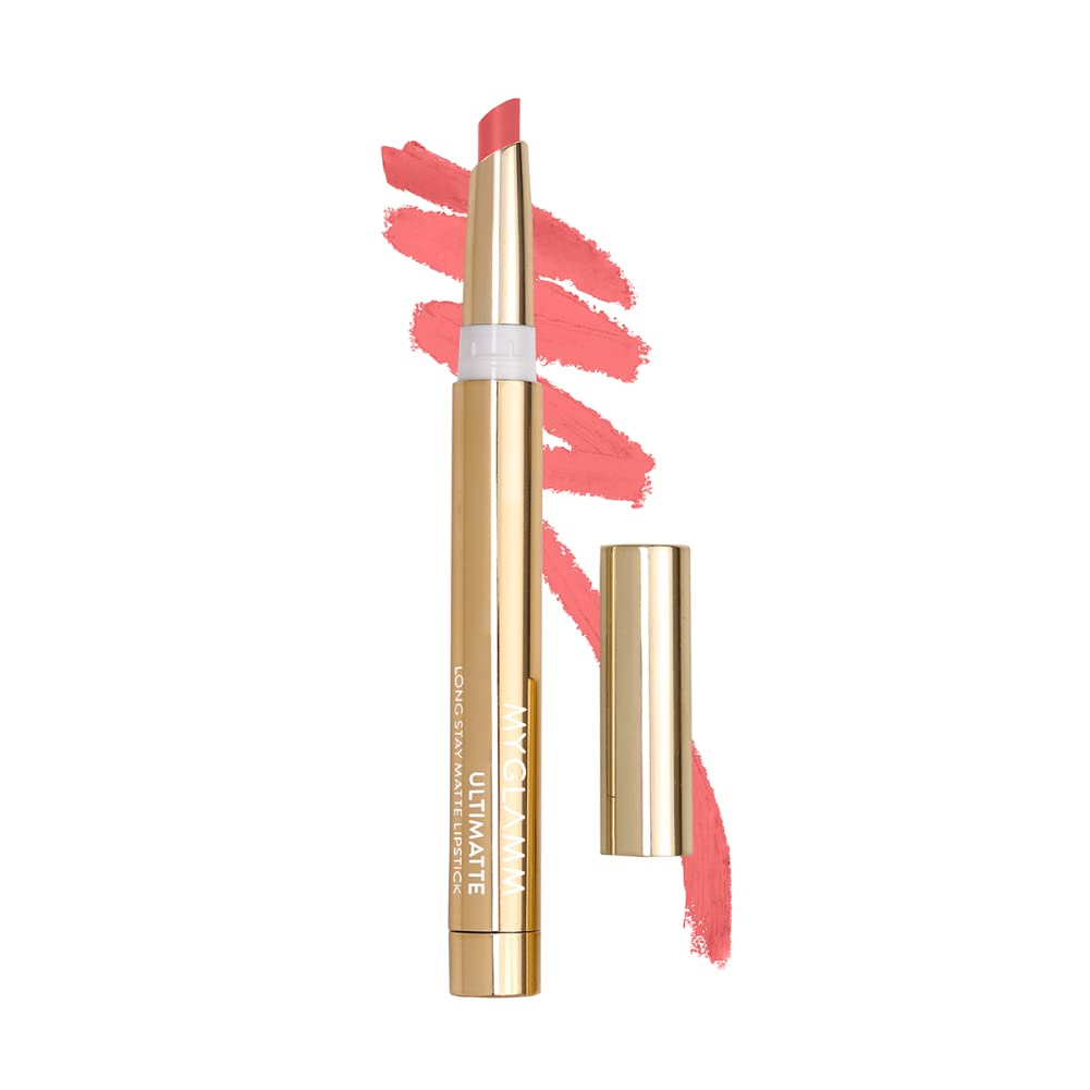 MyGlamm Ultimatte Long Stay Matte Lipstick - Showgirl (Pink) | Long Lasting Lipsticks for Women With 12hr Stay | Transfer Proof | Rich Colour | Moisturising, Lightweight Formula | 1.3g