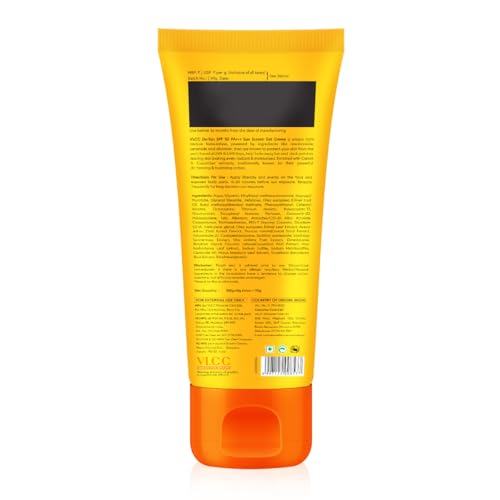 VLCC De-Tan SPF 50 PA+++ Sunscreen Gel Crème - 100g + 10g Extra | With Cucumber, Carrot, and Saxifraga Extracts | Enhances Glow, Protects from UVA, UVB Rays, and Help Reduce Dark Patches.