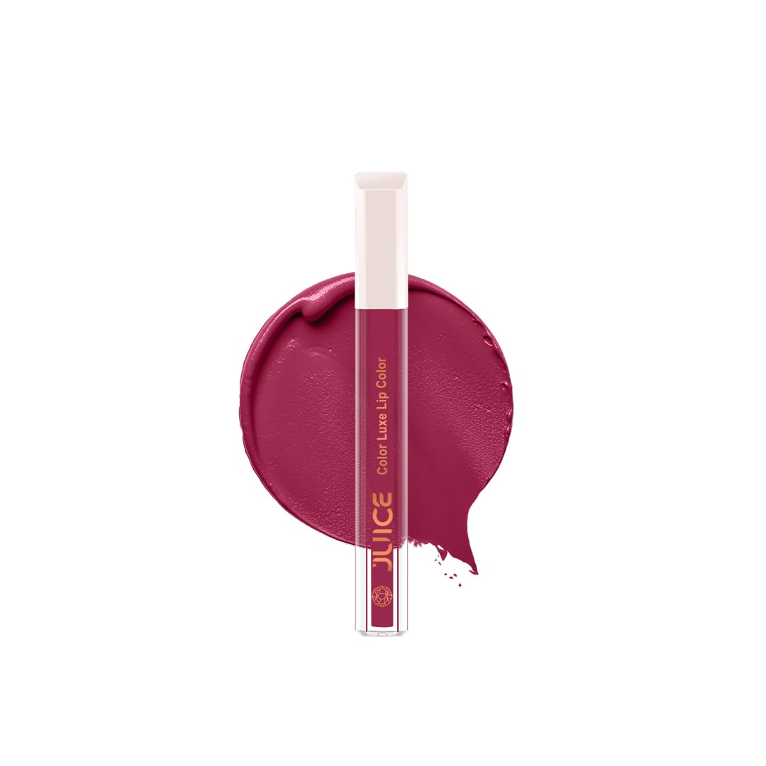 Juice Matte Luxe Lipstick - Vitamin E Enriched, Smudge-Free with Bio Retinol, Moisturizing Lock Technology, SPF 15, Long-Lasting (Plum Tart - M14)