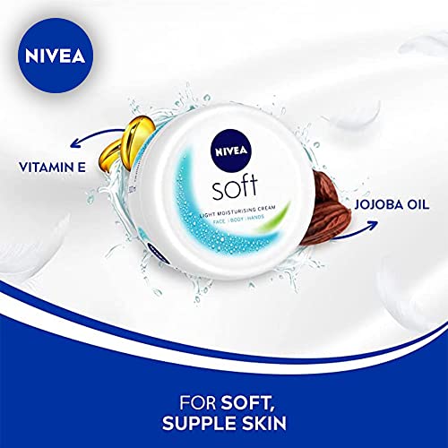 NIVEA Soft, Light Moisturizing Cream, 200ml + Veet Full Body Waxing Kit - Sensitive Skin (20 strips)