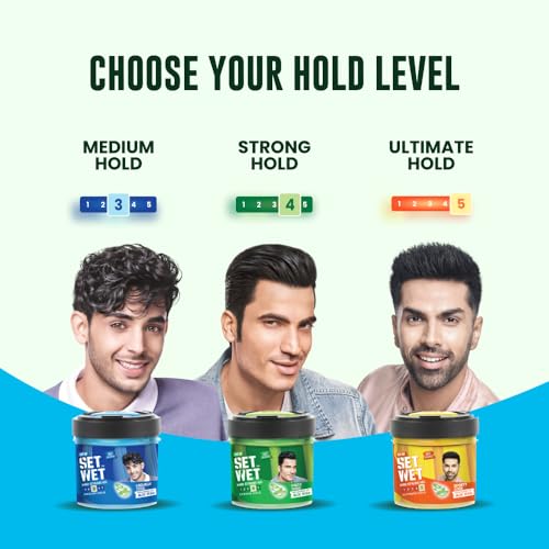 Set Wet Styling Hair Gel for Men - Casually Cool, 250gm | Medium Hold, High Shine | For Medium to Long Hair |No Alcohol, No Sulphate