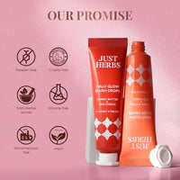 Just herbs Halo Glow Drop Blush Mango Butter + Rice Starch, Weightless Creamy Liquid Blush 10 ml (Gushing Grape)
