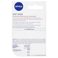 NIVEA Soft Rose Shine 4.8g Lip Balm|24 H Melt in Moisture Formula|Natural Oils|Glossy Finish,4.8 g (Pack of 1)