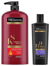 Tresemme Keratin Smooth Shampoo,With Keratin And Argan Oil For Smoother And Shinier Hair, 1 Ltr & Tresemme Hair Fall Defence Shampoo, 340 ml