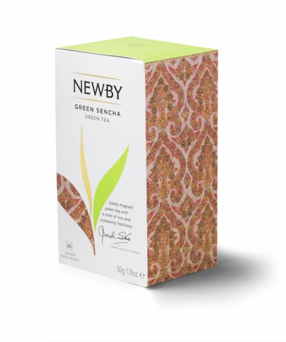 Newby Green Sencha | 25 Tea Bags | Energzing & Antioxidants Rich | Fine Spring Plucked Premium Tea Leaves | 50 gms