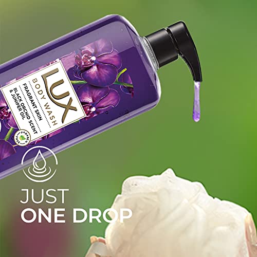 Lux Body Wash Fragrant Skin Black Orchid Scent & Juniper Oil Supersaver Xl Pump Bottle With Long Lasting Fragrance, Glycerine, Paraben Free, Extra Foam, 750 Ml