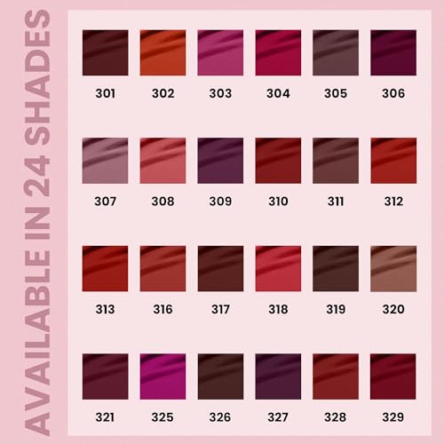 Seven Seas Feather Light Liquid Lipstick | Matte Finish Liquid Lipstick | Long Lasting | Non Transfer | One Coat Application | Stay Upto 12 Hours (307, 6ml)