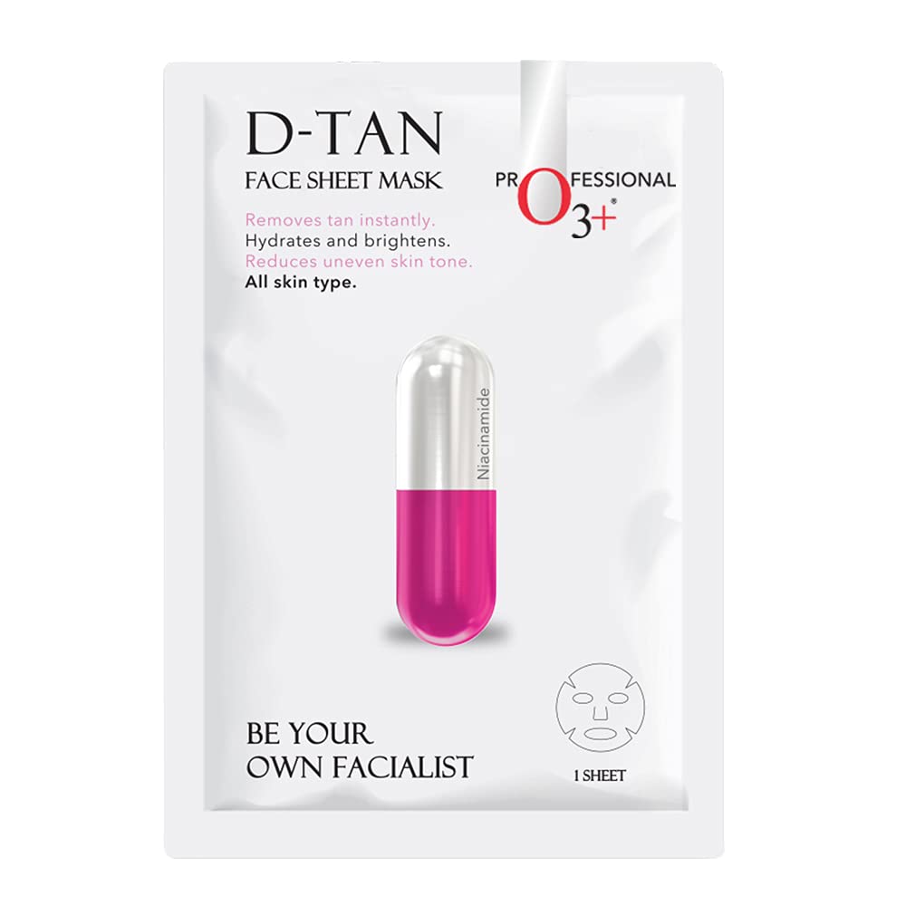 O3+ D-Tan Radiance Face Wash With Vitamin C Glowing Skin and Deep Cleanses and Unifies Skin Tone 60gm & O3+ Facialist Dtan Face Sheet Mask (30g) Combo