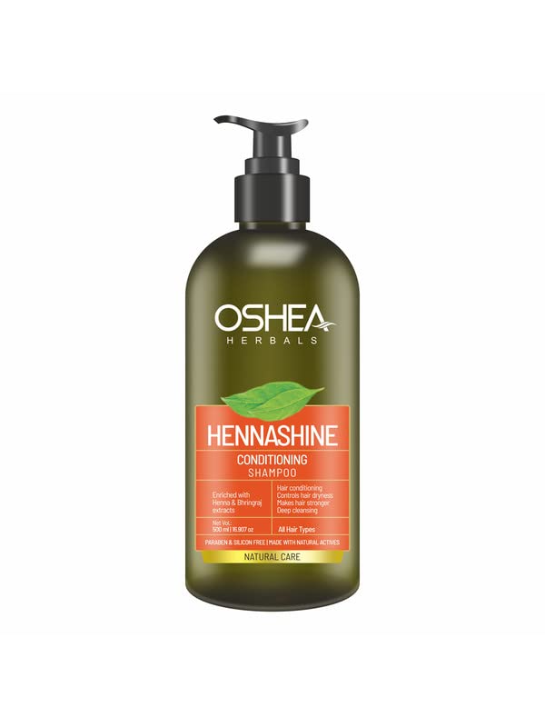 Oshea Herbals Heenashine Conditioning Shampoo | Controls Dryness & Makes Hair Stronger with Deep Cleansing | Enriched with Henna & Bhringraj 500 ml
