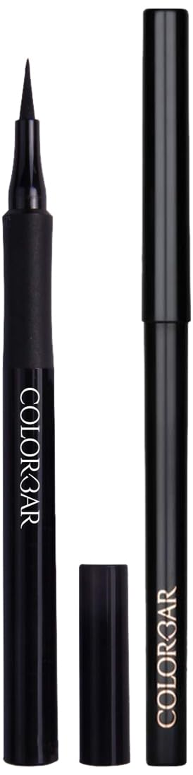 Colorbar Ultimate Eye Liner - Black & Intensely Rich Kajal Combo