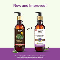 WOW Skin Science Skin Science Rosemary & Biotin Hair Growth Shampoo | Fights Hair Fall | Grows New Hair | Prevents Breakage & Split Ends | Adds Shine To Dull Hair, 250 Gram (Pack of 2)