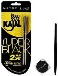 Maybelline New York Colossal Kajal, Super Black, 0.35G And Lasting Drama Gel Eyeliner ,Blackest Black, 2.5G, Glossy Finish