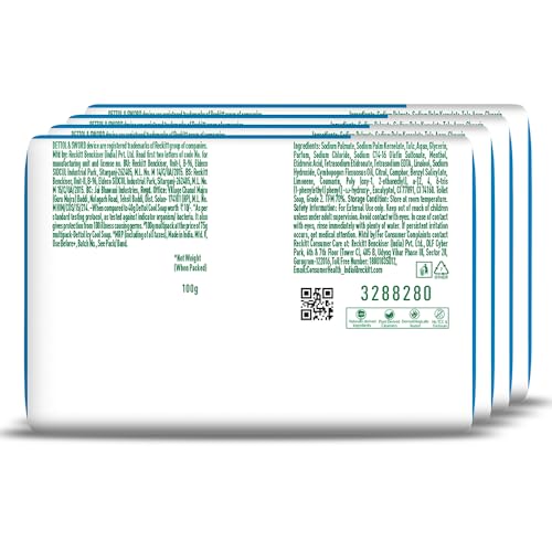 Dettol Intense Cool Bathing Soap Bar with Menthol (Buy 4 Get 1 Free - 125g each), Combo Offer on Bath Soap