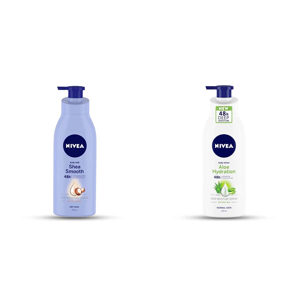 NIVEA Body Lotion with Shea Butter 400 ml & NIVEA Body Lotion, Aloe Hydration, 400 ml
