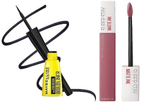 Maybelline New York Colossal Bold Eyeliner, Black, 3g & Maybelline New York Super Stay Matte Ink Liquid Lipstick, 15 Lover, 5ml