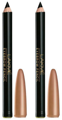 Lakmé Eyebrow Pencil, Black, 2 g (Pack of 2)