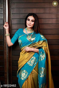 Avantika Fashion Women's  Kanjivaram Soft Pure Lichi Silk Banarasi Saree With Blouse Piece
