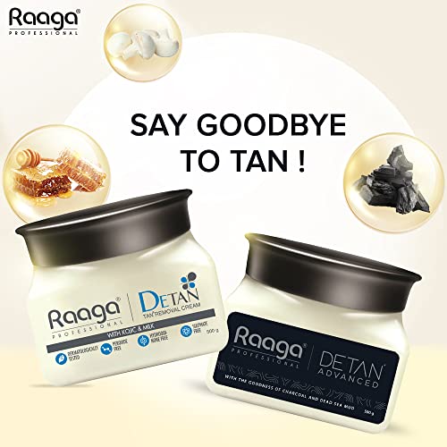 Raaga Professional De-Tan Pack | Tan Removal Cream with Kojic and Milk | Dermatologically Tested, Peroxide Free, Hydroquinone Free, Sulphate Free - 12g x 6 (72 gm) (Pack of 3)