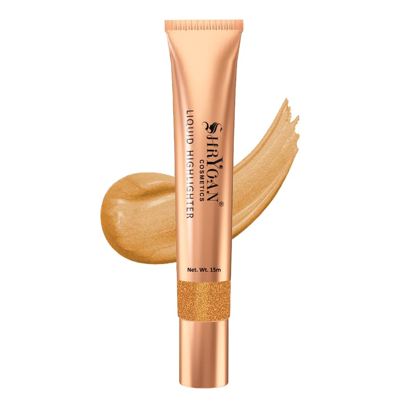 Shryoan Liquid Highlighter| Shimmery Glow for All Skin Tones | Lightweight Cream Formula for Full Coverage, Long-Lasting Glow for Radiance & Paraben-Free (15g)