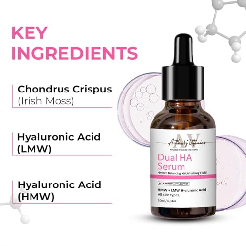 ACTIHERBZ vitamins DUAL Hyaluronic Acid Face Serum For Plum Youthful Skin, Hydrating Face Serum For Fine lines | 10 ML