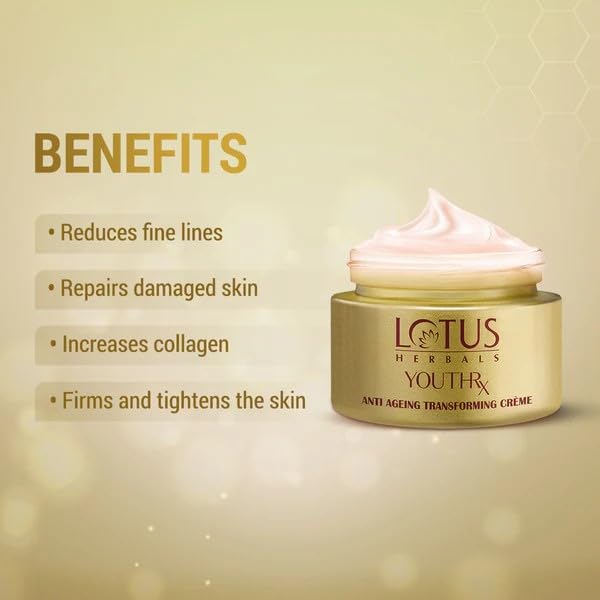 Lotus Herbals YouthRx Anti Ageing Transforming Cream_50g + Night Cream_50g + Foaming Gel_100g + Face Exfoliator_100g + Face Serum_30ml (Set Of 5)