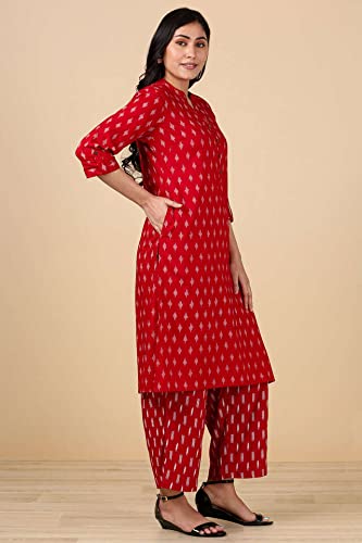 in. fuse by Shoppers Stop Mandarin Neck Printed Cotton Women Straight Fit Kurta