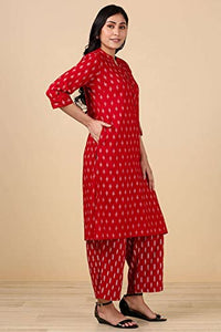 in. fuse by Shoppers Stop Mandarin Neck Printed Cotton Women Straight Fit Kurta