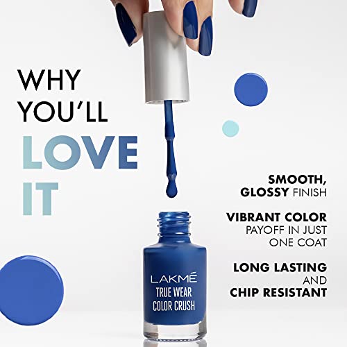 Lakmé True Wear Color Crush Glossy Finish Nail Polish, Long Lasting & Vibrant Nail Paint, 103, 6Ml