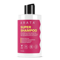Arata 6-in-1 Super Shampoo | Prevents Hair loss | Restores pH Balance | Boosts Hair Thickness | Reduces Breakage | Fights Microbial Infections | Adds Shine | Shampoo For Women & Men | 300ml
