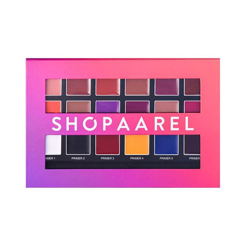 SHOPAAREL Shiny Makeup Palette With Stainless Steel Round Shape Spatula (Multi-Color), (1 count)