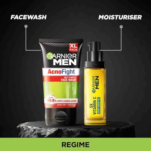 Garnier Men Acno Fight Anti Pimple Face Wash, Anti Pimple Face Wash with Salicylic Acid and Herba Repair, Suitable for all Skin Types, 150g