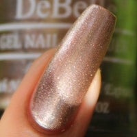 DeBelle Gel Nail Polish Pandora (Blush Rose Gold Glitter Nail Paint)|Non UV - Gel Finish |Chip Resistant | Seaweed Enriched Formula| Long Lasting|Cruelty and Toxic Free| 8ml