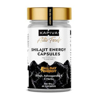 Kapiva Shilajit/Shilajeet Energy 60 Capsules | Made with 100% Pure Shilajit | For All Day Energy & Stamina | With Ashwagandha,Gokshura | Contains 12 Vitamins & 13 Minerals