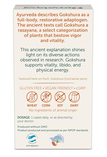 Himalaya Organic Gokshura (Tribulus Terrestris) I 60 Caplets I Men S Wellness I Improves Energy And Vigour I Builds Muscle Strength I 688 Mg Gokshura Per Caplet I Certified Organic..