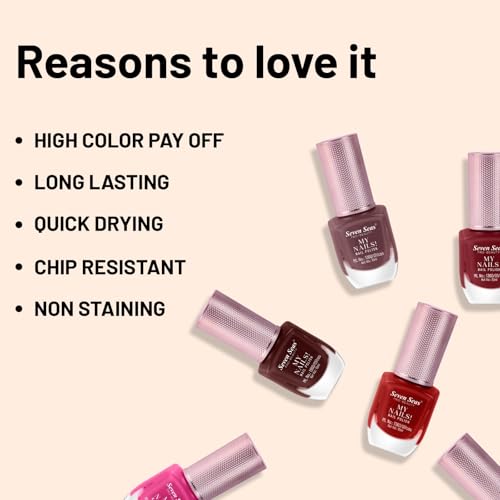 Seven Seas My Nails Nail Polish, High Colour Pay Off, Long Lasting, Quick Drying, Chip Resistant, Non-Staining, 10ml (297, 10ml)