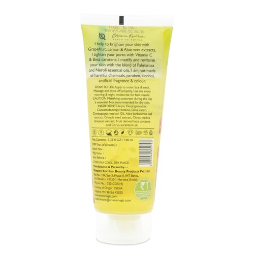 Aroma Magic Grapefruit Face Wash for Brightening & Pore tightening |For Oily Skin| 100 ml | Pack of 1