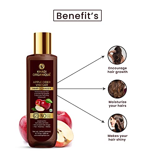 Khadi Organique Apple Cider Vinegar Hair Cleanser/Shampoo (SLS & PARABEN FREE) - 200ML