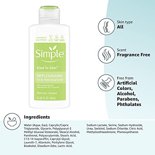 Simple's Replenishing Moisturizer for Hydration (Sensitive Skin) 4.2 Ounce