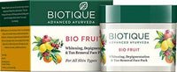 Biotique Bio Milk Protein Whitening & Rejuvenating Face Pack For All Skin Types, 50g & Bio Fruit Whitening & Depigmentation & Tan Removal Face Pack, 75g