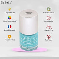 DeBelle Gel Nail Polish Peppermint Pudding (Mint Green Nail Paint)|Non UV - Gel Finish |Chip Resistant | Seaweed Enriched Formula| Long Lasting|Cruelty and Toxic Free| 8ml