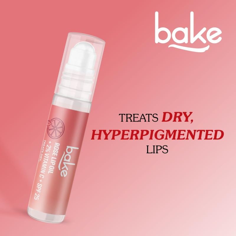 Bake Lip Oil for Shiny, Glossy, Soften Lips, Moisturizing & Nourishing-15gm (Rose, 15x1=15gm)