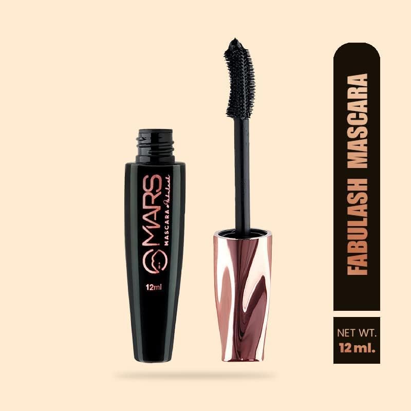 MARS Fabulash Volumising Mascara | Up to 18 Hours Stay | Waterproof with Intense Jet Black Color (12ml) (Pack of 3)