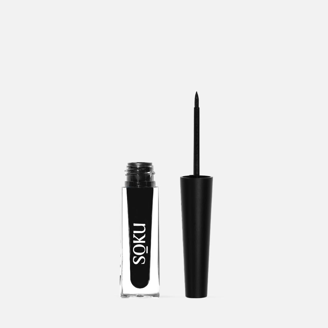 SOKU Eye Can See Intense Black Liquid Eyeliner | Long Lasting Up to 24 hours | Enriched with Castor Oil | Eyeliner Waterproof Smudge Proof (Uptown Girl) - 2.5 ml