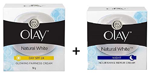 Olay Natural White (All in one fairness night skin cream, 50g + Glowing fairness cream day spf 24 50g)