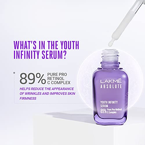 Lakmé Absolute Youth Infinity Skin Sculpting Face Serum with Niacinamide, Collagen Booster and Vitamin A for Anti-Ageing, Bright & firm Skin,30ml, (23049)