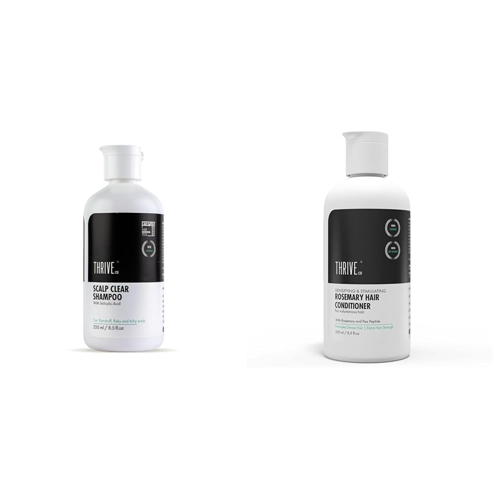 ThriveCo Anti Dandruff Scalp Clear Shampoo + Rosemary Hair Conditioner Densifying & Stimulating Hair Growth | Promotes Hair Strength | For Men & Women | 250 ml