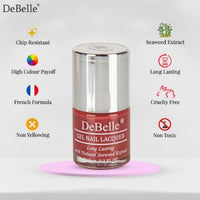 DeBelle Gel Nail Polish Scarlet Ruby(Pastel Bargundy)|Non UV - Glossy Finish |Chip Resistant | Seaweed Enriched Formula| Long Lasting|Cruelty and Toxic Free| 8ml