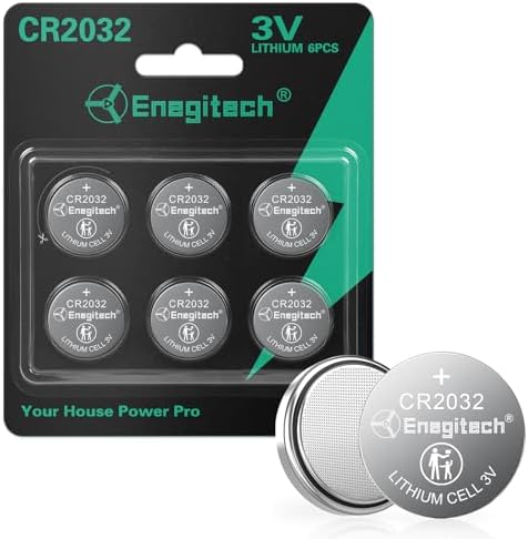 CR2032 Lithium Coin Cell Batteries - 3V Button Batteries (6-Pack)