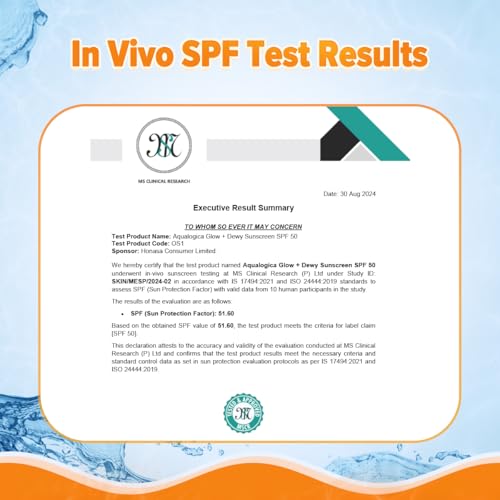 Aqualogica Glow+ Dewy Sunscreen SPF 50 PA++++ with Papaya & Vitamin C | For Dry, Sensitive, Oily & Combination Skin | UVA/B & Blue Light Protection | Travel Friendly | For Men & Women | 30g