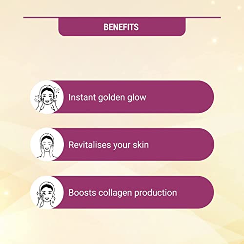 Lotus Herbals Radiant Gold Cellular Glow 1 Facial Kit | With 24K Gold leaves | For Skin Glow | All Skin Types | 37g